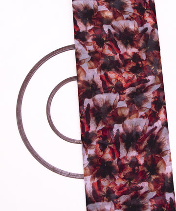 Black Colour Floral Digital Print Chiffon Fabric